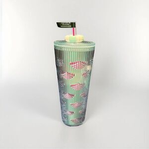 NWT Starbucks Shell Color Shifting Blue Pool Floaty Straw Topper Charm Tumbler